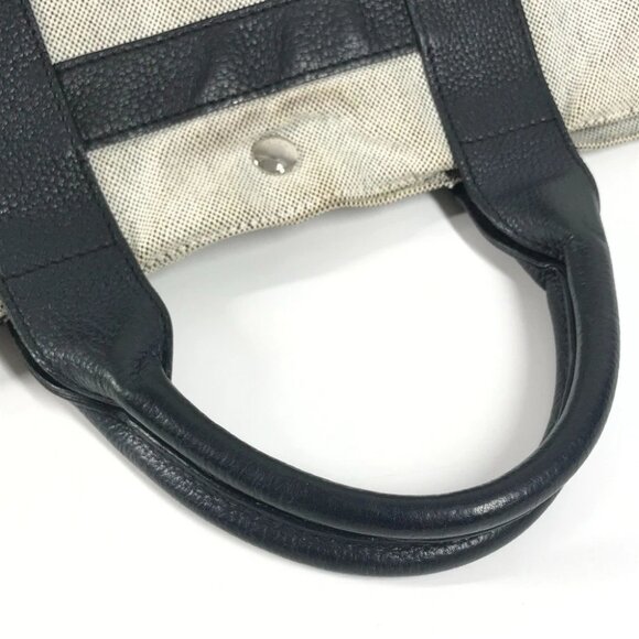 HERMES Sac Arne MM Bag Shoulder Bag Tote Bag Hand Bag cotton Black - Picture 7 of 16